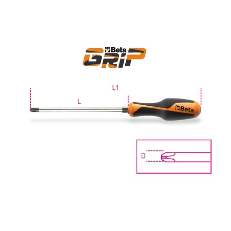 Beta Screwdriver, Hexagon, 6mm x 150mm 12620153